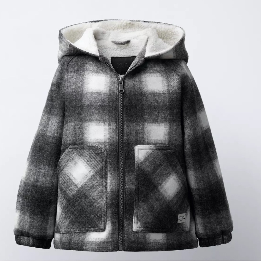 Zara kids PLAID FLEECE COAT